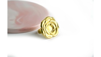 copy of Support bague 10x8mm feuille de ginko acier inoxydable plaqué or 18k