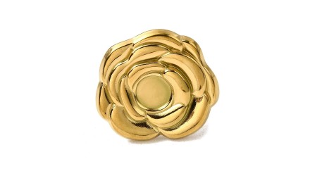 copy of Support bague 10x8mm feuille de ginko acier inoxydable plaqué or 18k