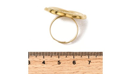 copy of Support bague 10x8mm feuille de ginko acier inoxydable plaqué or 18k
