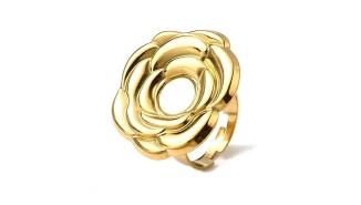 copy of Support bague 10x8mm feuille de ginko acier inoxydable plaqué or 18k
