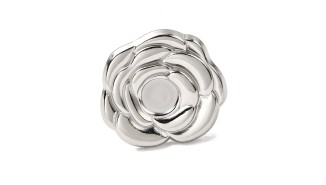 copy of Support bague 10x8mm feuille de ginko acier inoxydable plaqué or 18k