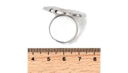 bague acier fleur