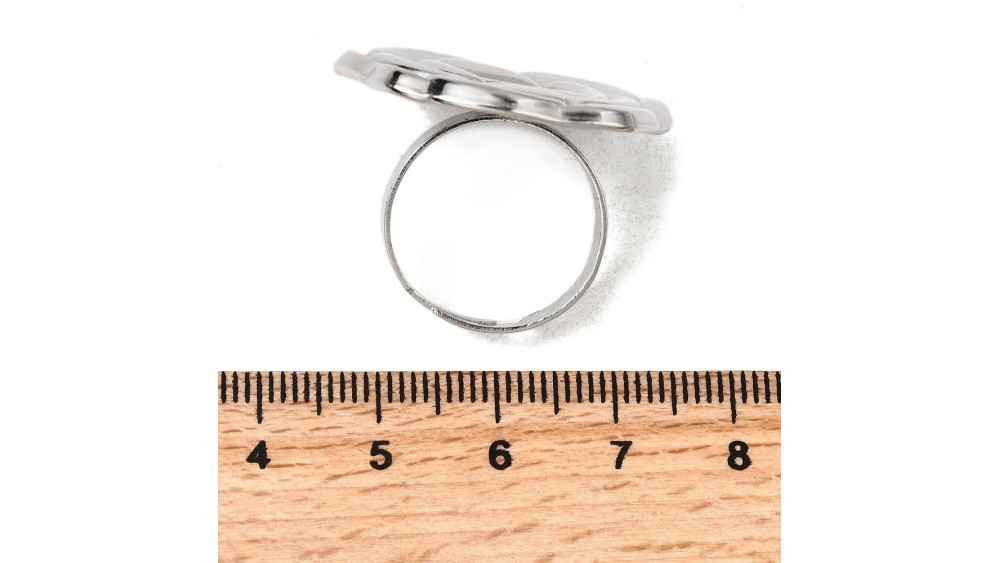 copy of Support bague 10x8mm feuille de ginko acier inoxydable plaqué or 18k