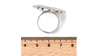 bague acier fleur