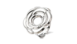 copy of Support bague 10x8mm feuille de ginko acier inoxydable plaqué or 18k