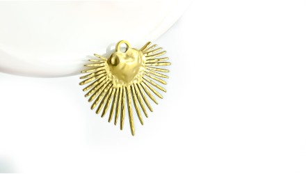 pendentif coeur acier or