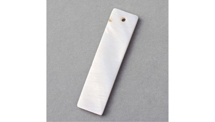 Pendentifs rectangle 40x10mm en nacre  naturelle blanche x 10