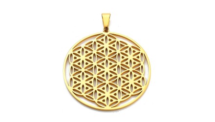 pendentif fleur de vie acier
