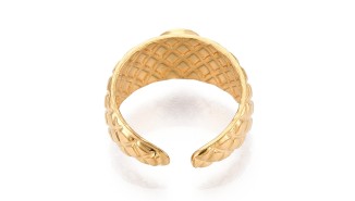 Bague manchette acier plaqué or 18k pour cabochon de 6mm