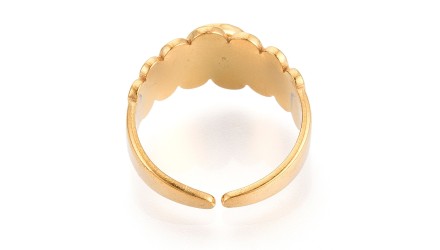 copy of Bague manchette acier plaqué or 18k pour cabochon de 6mm