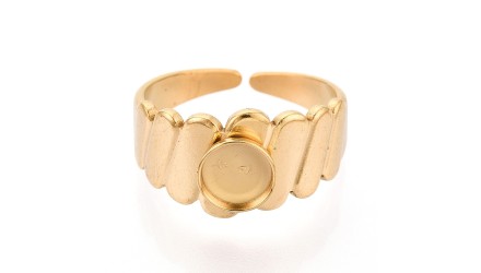 copy of Bague manchette acier plaqué or 18k pour cabochon de 6mm