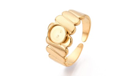 copy of Bague manchette acier plaqué or 18k pour cabochon de 6mm