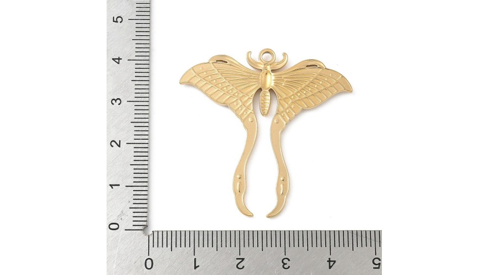 Pendentif papillon délicat en acier inoxydable 304 plaqué or18k