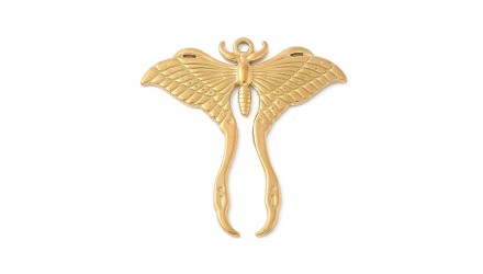 Pendentif papillon délicat en acier inoxydable 304 plaqué or18k
