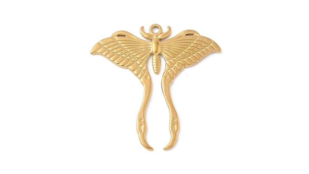 Pendentif papillon délicat en acier inoxydable 304 plaqué or18k