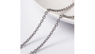 chaîne acier 304  maille jaseron maillons 3x2mm coloris argent