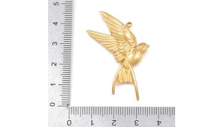 Grand pendentif hirondelle acier inoxydable 304 or