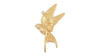 Grand pendentif hirondelle acier inoxydable 304 or