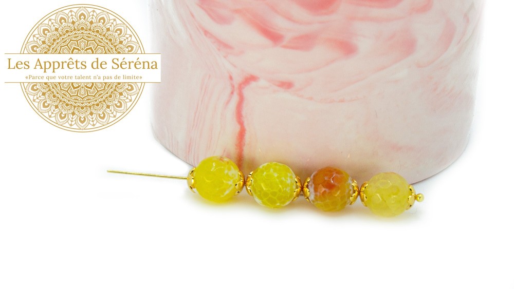 agate naturelle jaune 10mm