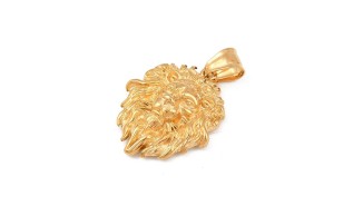 Créez des bijoux uniques avec notre pendentif tête de lion doré acier