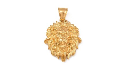 Créez des bijoux uniques avec notre pendentif tête de lion doré acier