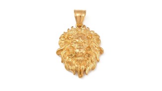 Créez des bijoux uniques avec notre pendentif tête de lion doré acier