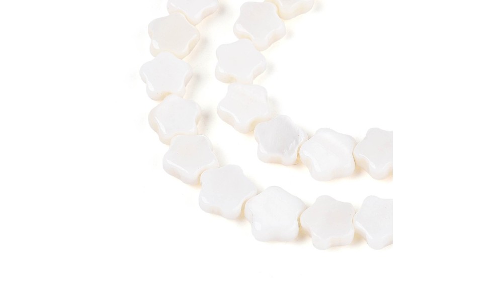 Perle x 30 fleur nacre veritable 6mm