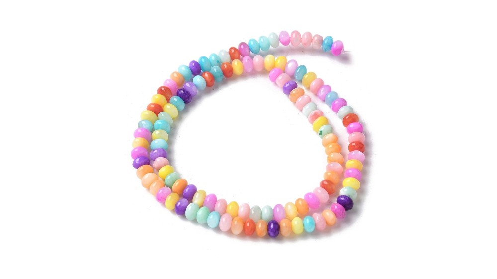 perle rondelle multicolore