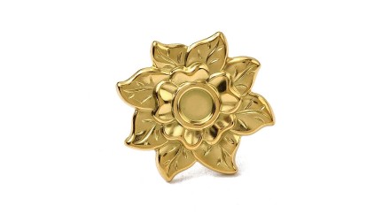 copy of Support bague 10x8mm feuille de ginko acier inoxydable plaqué or 18k