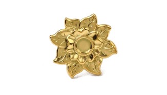 copy of Support bague 10x8mm feuille de ginko acier inoxydable plaqué or 18k