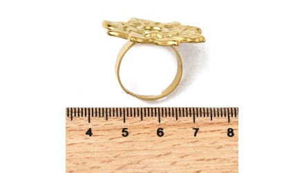 bague fleur acier