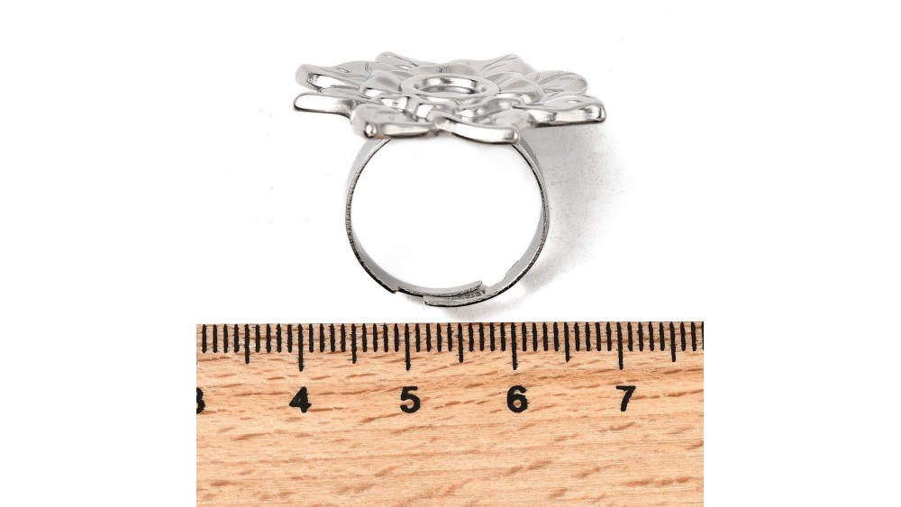 copy of Support bague 10x8mm feuille de ginko acier inoxydable plaqué or 18k