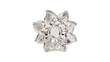 copy of Support bague 10x8mm feuille de ginko acier inoxydable plaqué or 18k