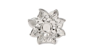 copy of Support bague 10x8mm feuille de ginko acier inoxydable plaqué or 18k