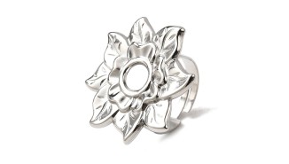 copy of Support bague 10x8mm feuille de ginko acier inoxydable plaqué or 18k