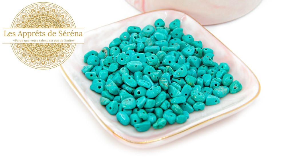 perles chips turquoise