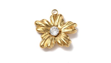copy of Pendentif fleur Dalhia en acier inoxydable plaqué or 18k
