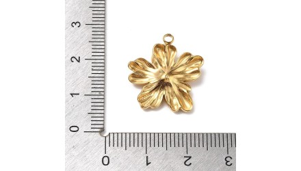 pendentif fleur acier