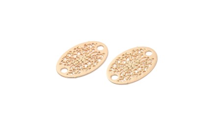 Connecteurs estampes ovales laiton doré sans nickel 13mm
