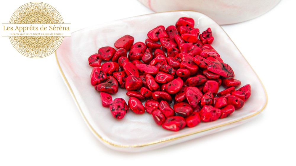 perles chips rouge