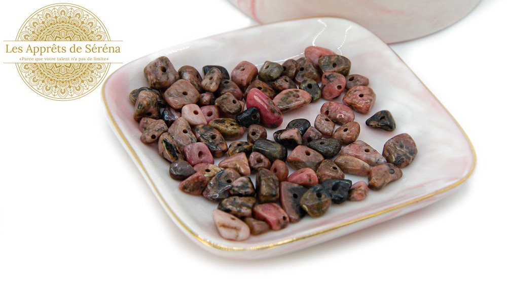perles chips rhodonite