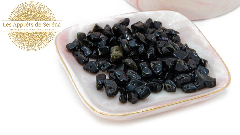 perles chips obsidienne