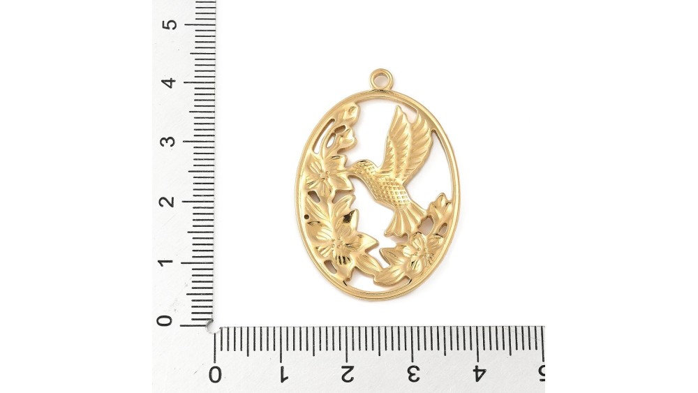 pendentif ovale colibri