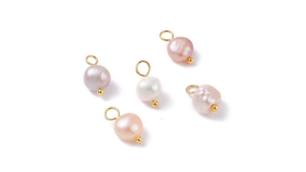 Pendentifs X 10 nacre véritable couleurs mélangées
