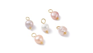 Pendentifs X 10 nacre véritable couleurs mélangées