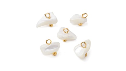 Pendentifs nacre naturelle x10  DIY mariage création bijoux