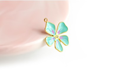 copy of Pendentif fleur acier 304 emaillée petit modele rose
