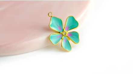 pendentif acier fleur