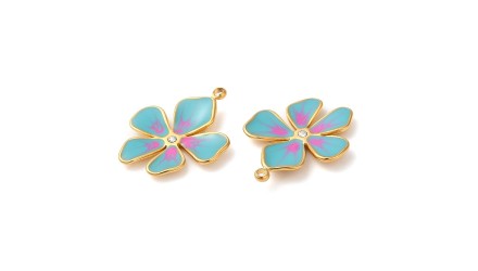 pendentif fleur turquoise