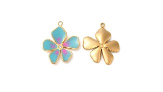 pendentif fleur bleu